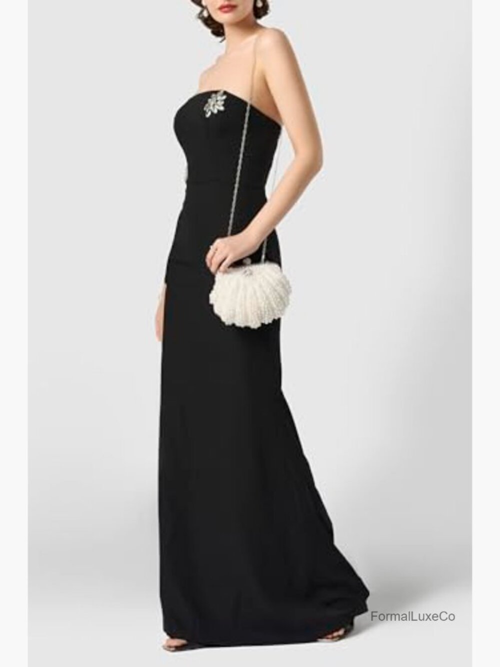 Pearl Beaded Evening Clutch Purse with Detachable Chain for Wedding Party - Picture 2 of 7
